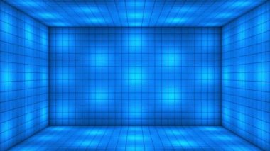 Broadcast Hi-Tech Alternate Blinking Illuminated Cubes Room Stage, Blue, Corporate, 3D, Loopable, 4K