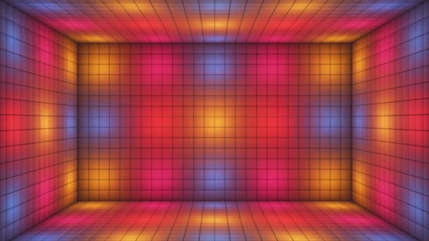 Broadcast Tech Alternate Blinking Illuminated Cubes Room Stage Multi Color — Stock Video