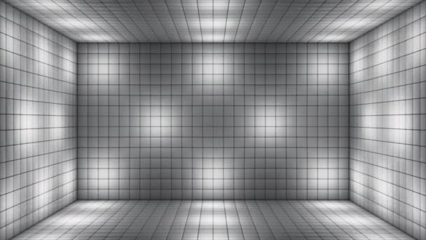 Tech Alternate Blinking Illuminated Cubes Room Stage Grayscale Events Loopable — ストック動画