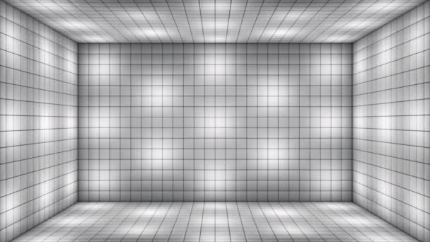 Tech Alternate Blinking Illuminated Cubes Room Stage Grayscale Events Loopable — ストック動画
