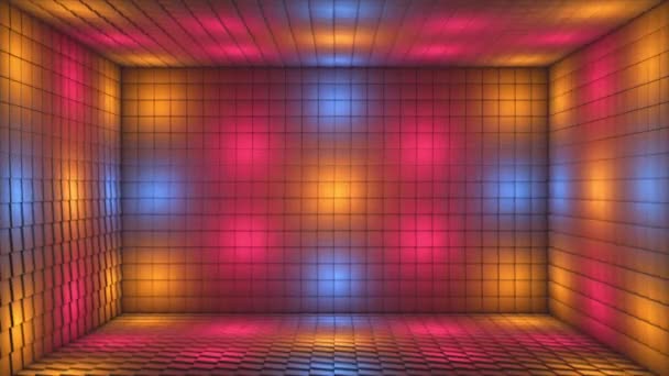 Broadcast Berdenyut Tech Illuminated Cubes Room Stage Multi Color Events — Stok Video