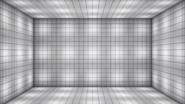 Broadcast Tech Blinking Illuminated Cubes Room Stage Grayscale Events Loopable — Stock Video