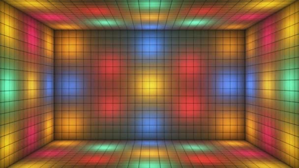 Broadcast Tech Альтернативний Blinking Illuminated Cubes Room Stage Multi Color — стокове відео