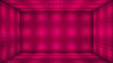 Broadcast Pulsating Hi-Tech Illuminated Cubes Room Stage, Magenta, Events, 3D, Loopable, 4K