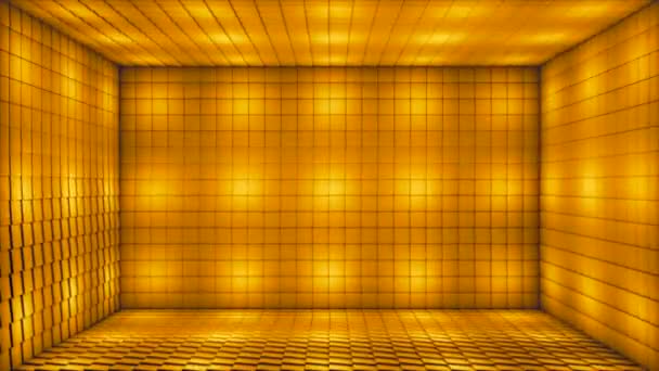 Broadcast Pulsante Tech Lampeggiante Illuminato Cubi Stanza Stage Oro Eventi — Video Stock