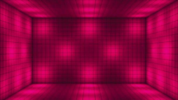 Broadcast Tech Альтернативний Blinking Illuminated Cubes Room Stage Magenta Events — стокове відео