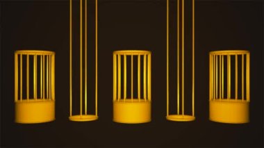 Yayın Uçan Yüksek Teknolojik Aydınlatılmış Hücreler, Altın, Olaylar, 3D, Döndürülebilir, 4K