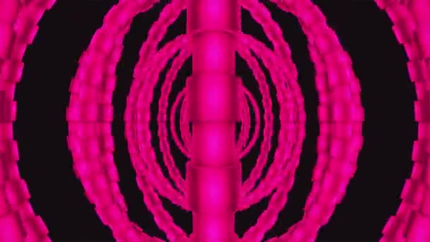 Broadcast Spinning Blinking Tech Illuminated Anillos Magenta Eventos Loopable — Vídeo de stock
