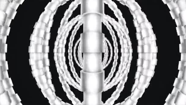 放送スピニングブリンク ハイテク照明リング グレースケール テクノロジー ループ可能 — ストック動画