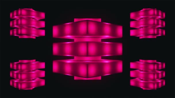 Trasmissione Galleggiante Filatura Tech Illuminato Cubi Compressi Magenta Eventi Loopable — Video Stock