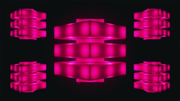 放送用フローティングスピニングブリンク Tech Illuminated Compressed Cubes Magenta Events Loopable — ストック動画