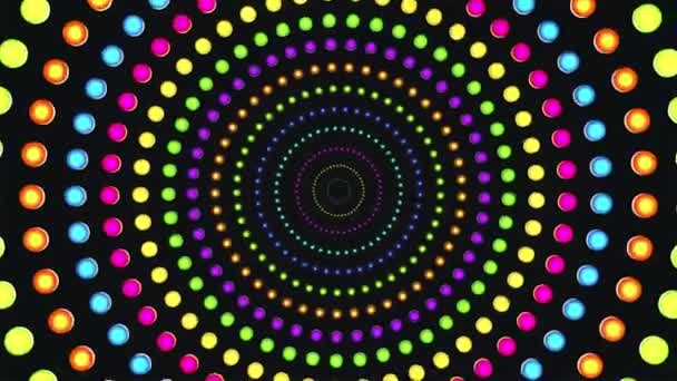 Broadcast Spinning Afsløring Tech Glødende Blinkende Lys Tunnel Multi Color – Stock-video