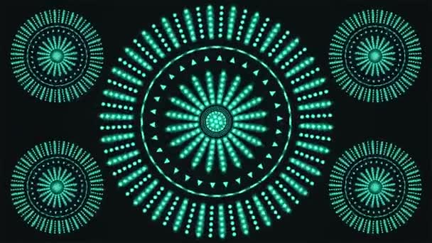 Broadcast Spinning Tech Oświetlone Wzory Zielony Wydarzenia Pętla — Wideo stockowe