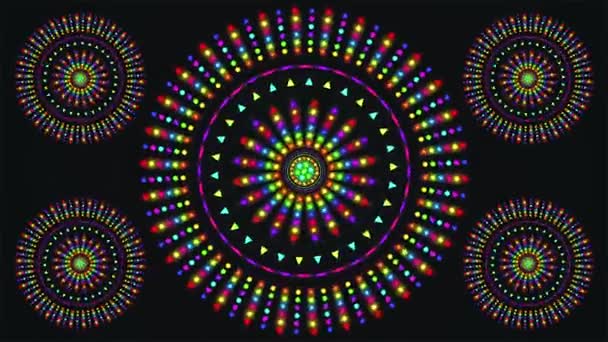 Diffusione Filatura Tech Modelli Illuminati Multi Colore Eventi Loopable — Video Stock