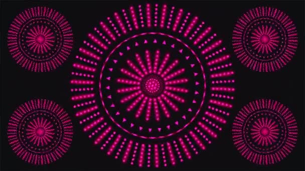 Broadcast Spinning Tech Intermitente Patrones Iluminados Magenta Eventos Loopable — Vídeo de stock