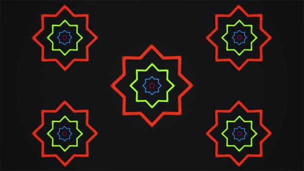 Broadcast Spinning Tech Migające Podświetlane Gwiazdy Hollow Multi Color Wydarzenia — Wideo stockowe