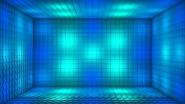 Pulsating Hi-Tech Aydınlatılmış Küp Odası Sahnesi, Çoklu Renk, Olaylar, 3D, Döngü, 4K