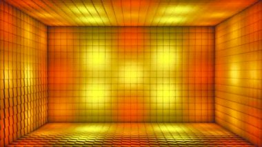 Pulsating Hi-Tech Aydınlatılmış Küp Odası Sahnesi, Çoklu Renk, Olaylar, 3D, Döngü, 4K