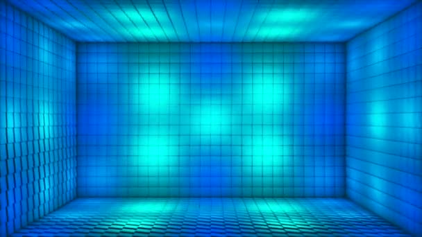 放送脈動 Tech Blinking Illuminated Cubes Room Stage Multi Color Events — ストック動画