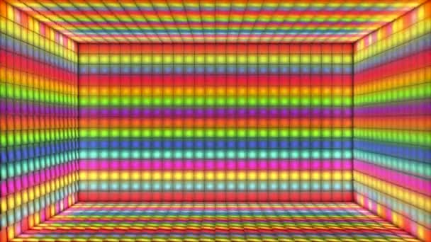 Scène Lumineuse Pièce Cubes Lumineux Clignotement Haute Technologie Diffusion Multicolore — Video