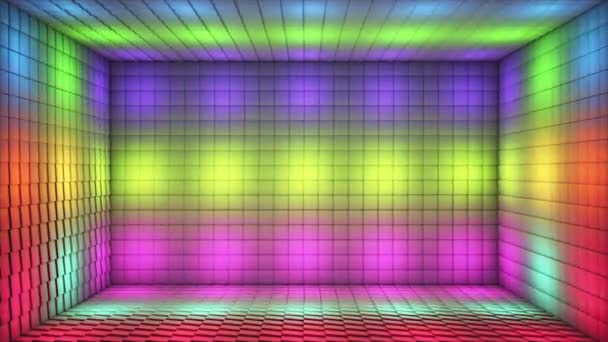Transmissão Pulsante Tech Blinking Iluminado Cubos Room Stage Multi Cor — Vídeo de Stock