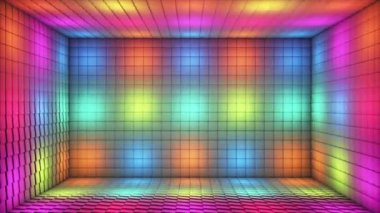Pulsating Hi-Tech yanıp sönen Küp Odası Sahnesi, Çoklu Renk, Olaylar, 3D, Döngü, 4K