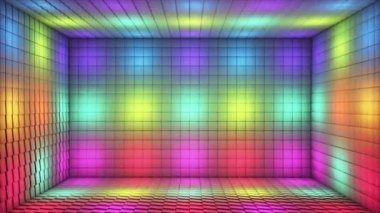 Pulsating Hi-Tech yanıp sönen Küp Odası Sahnesi, Çoklu Renk, Olaylar, 3D, Döngü, 4K