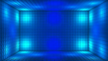 Pulsating Hi-Tech Aydınlatılmış Küp Odası Sahnesi, Çoklu Renk, Olaylar, 3D, Döngü, 4K