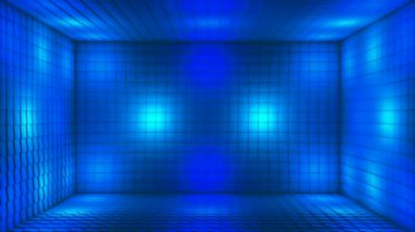 Pulsating Hi-Tech Aydınlatılmış Küp Odası Sahnesi, Çoklu Renk, Olaylar, 3D, Döngü, 4K