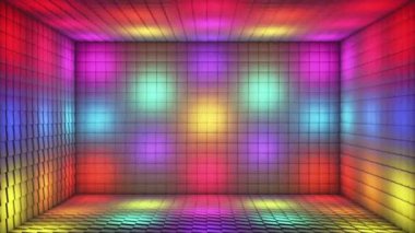 Pulsating Hi-Tech yanıp sönen Küp Odası Sahnesi, Çoklu Renk, Olaylar, 3D, Döngü, 4K