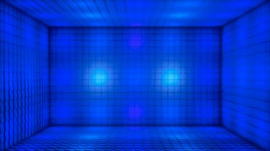 Pulsating Hi-Tech Aydınlatılmış Küp Odası Sahnesi, Çoklu Renk, Olaylar, 3D, Döngü, 4K