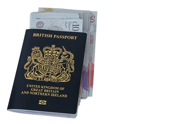 Pasaporte Británico Dinero Libras Esterlinas Imagen De Stock