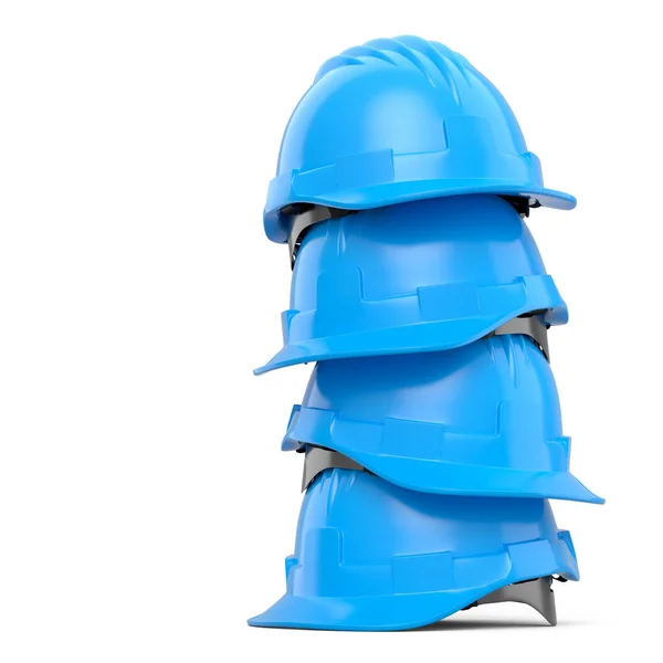 Стек Защитных Шлемов Жестких Колпачков Белом Фоне Визуализация Иллюстрация Инструмента — стоковое фото