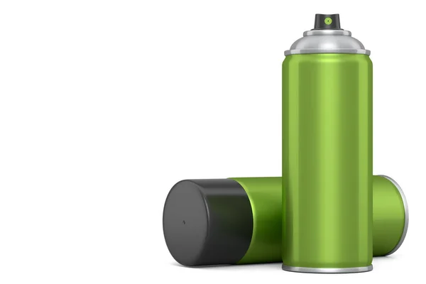 Cans Spray Paint Isolated White Background Render Spray Paint Bottle — Stock Photo, Image