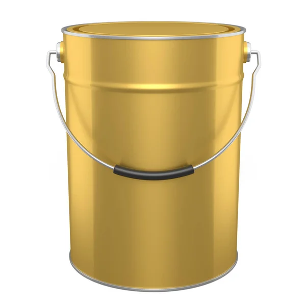 Closed Metal Can Buckets Paint Handle White Background Render Renovation —  Fotos de Stock