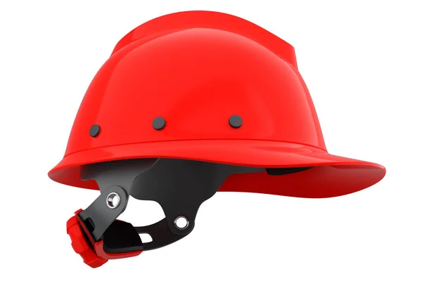 Red Safety Helmet Hard Cap Isolated White Background Render Illustration — Stock Photo, Image