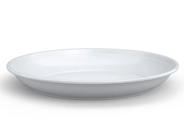 Eco Friendly Disposable Utensils Plate White Background Render Concept Earth — ストック写真