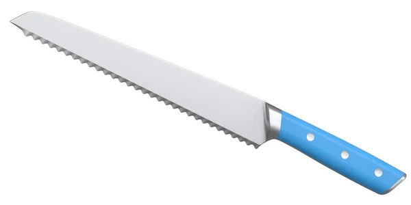 Şefin Mutfak Bıçağı Beyaz Arka Planda Izole Edilmiş Ahşap Saplı — Stok fotoğraf