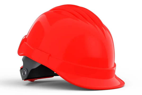 Roter Schutzhelm Oder Harte Mütze Isoliert Auf Weißem Hintergrund Rendering — Stockfoto