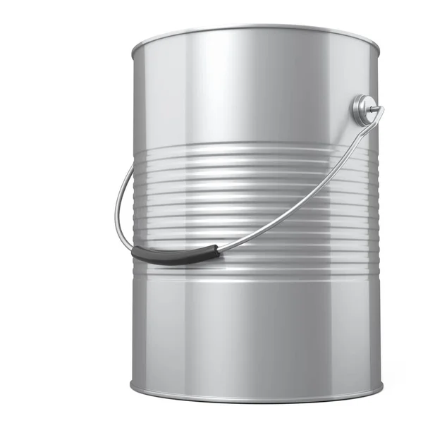 Closed Metal Can Buckets Paint Handle White Background Render Renovation — Stock Photo, Image