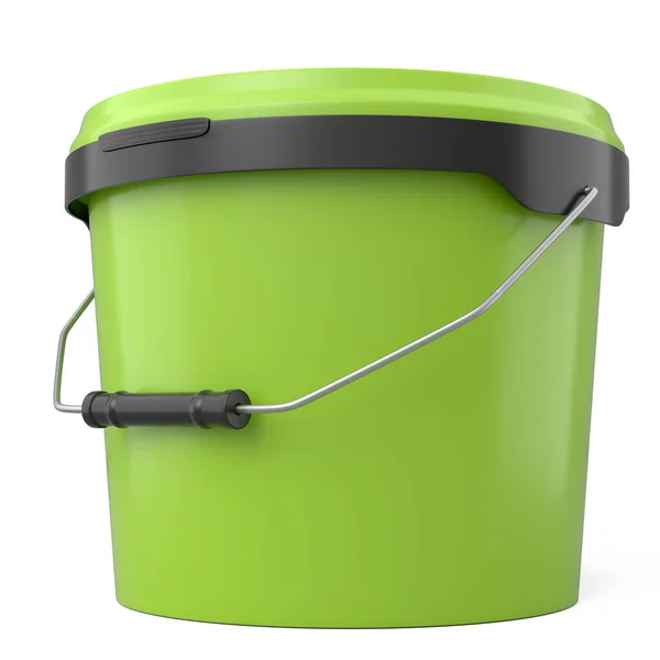 Closed Plastic Can Buckets Paint Handle White Background Render Renovation — Stock Photo, Image