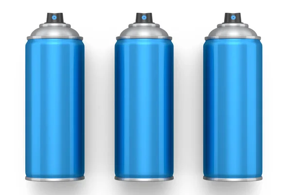 Uppsättning Sprayfärg Burkar Isolerad Vit Bakgrund Render Sprayfärg Flaska Och — Stockfoto