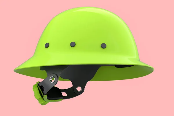 Зеленый Защитный Шлем Жесткая Шапка Розовом Фоне Рендеринг Иллюстрация Головных — стоковое фото