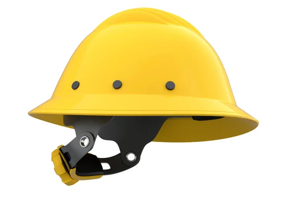 Желтый Шлем Безопасности Жесткая Крышка Изолированы Белом Фоне Рендеринг Иллюстрация — стоковое фото