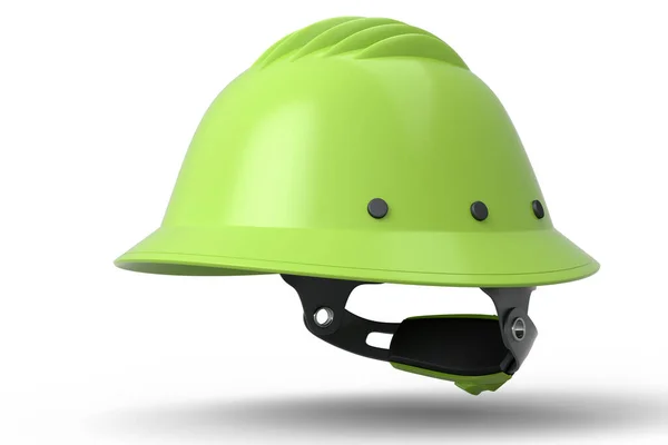 Green Safety Helmet Hard Cap Isolated White Background Render Illustration — Stock Photo, Image