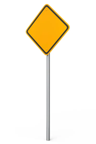 电线杆上的路标在白色背景上隔绝 三维模拟街道交通标志模板 — 图库照片
