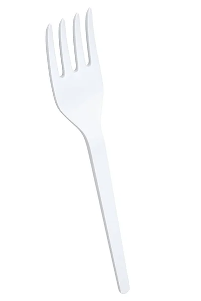 Eco Friendly Disposable Utensils Fork White Background Render Concept Earth — Stock Photo, Image
