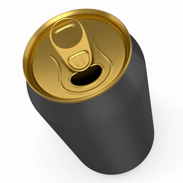 金铝啤酒或苏打水可以在白色背景上分离出来 迷你冰箱用酒精饮料罐三维渲染模型 — 图库照片