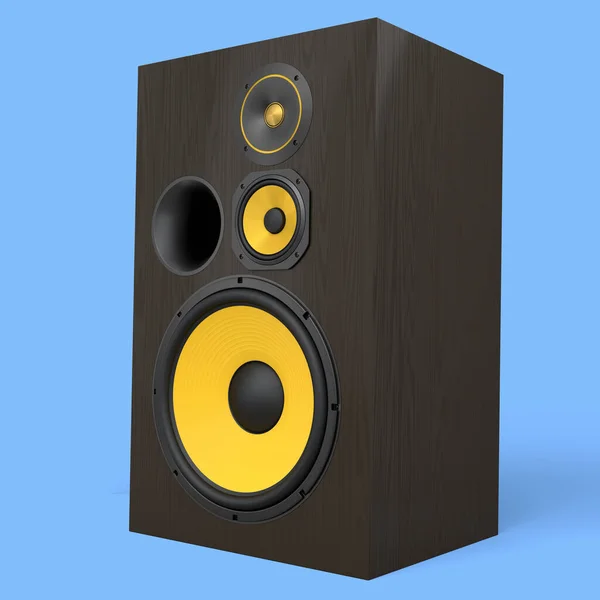 Speakers Loudspeakers Isolated Blue Background Render Audio Equipment Boombox Sound — Stock Photo, Image