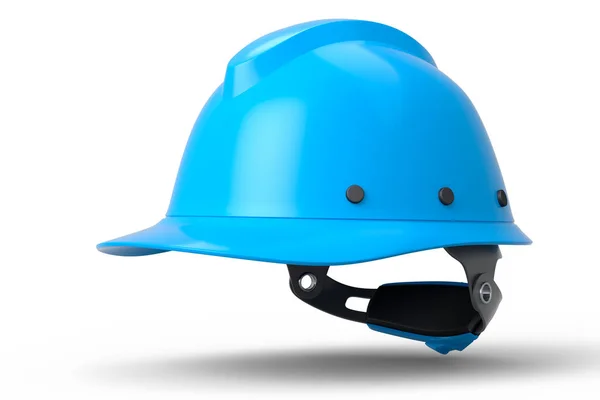 파란색 안전모 모자를 배경에 렌더링 기어와 도구의 — 스톡 사진